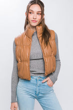 Load image into Gallery viewer, Faux Leather Puffer Vest