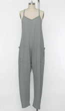 Load image into Gallery viewer, Terry Cloth jumpsuit with front patch pockets