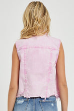 Load image into Gallery viewer, Distressed Crop Denim Vest