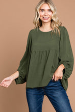 Load image into Gallery viewer, Puff Sleeve Babydoll Top