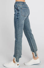 Load image into Gallery viewer, Tattered Hem Elastic Waist Jeans