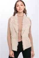 Load image into Gallery viewer, Suede Vest with Faux Fur Lining