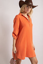 Load image into Gallery viewer, Henley Collared Shirt Dress