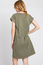 Load image into Gallery viewer, Rolled Sleeve Dress w/Front Pocket