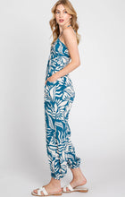 Load image into Gallery viewer, Jogger Jumpsuit w Deep V-Neck Detail