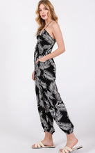 Load image into Gallery viewer, Jogger Jumpsuit w Deep V-Neck Detail