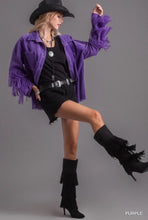 Load image into Gallery viewer, Corduroy Fringe Sweater Sleeve Jacket