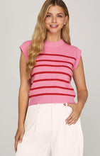 Load image into Gallery viewer, Sleeveless Striped Knit Top