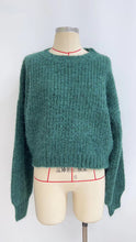 Load image into Gallery viewer, Teal Knit Fuzzy Sweater