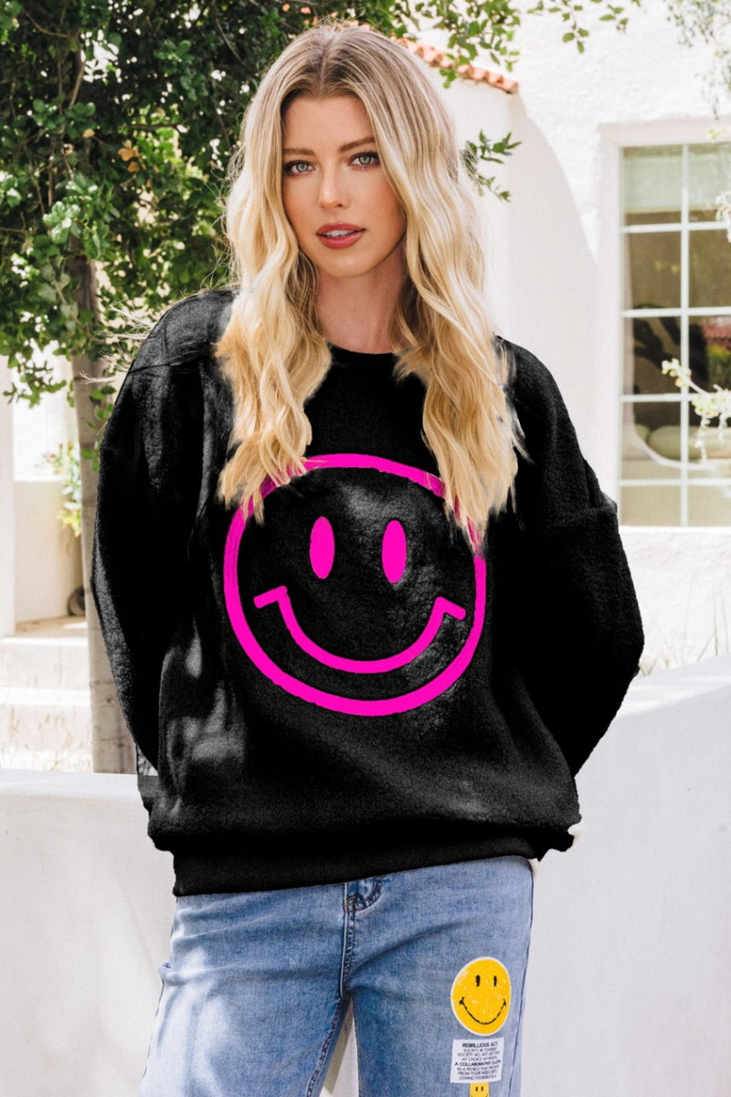 \"DON’T WORK BE HAPPY” Smiley Sweatshirt Vintage Don't Worry Be Happy Crewneck Sweatshirt Smiley Face