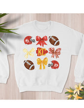Load image into Gallery viewer, KC Bows Helmets and Footballs Sweatshirt