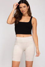 Load image into Gallery viewer, Faux Suede Biker Shorts