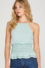 Load image into Gallery viewer, Smocked Waist Crinkled Top