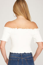 Load image into Gallery viewer, Off Shoulder Smocked Top