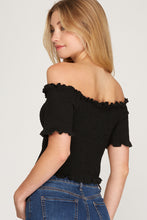 Load image into Gallery viewer, Off Shoulder Smocked Top
