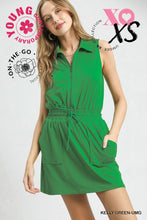 Load image into Gallery viewer, Luxeknit Mini Dress w/Drawstring Tie (Kelly Green)