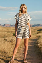 Load image into Gallery viewer, STRIPED TERRY TOP AND SHORT SETS