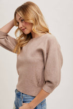 Load image into Gallery viewer, PUFFED 3/4 SLEEVED KNIT SWEATER TOP
