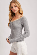 Load image into Gallery viewer, LACE TRIM BUTTON DOWN HENLEY KNIT TOP