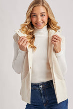 Load image into Gallery viewer, SHERPA FLEECE HOODED VEST WITH FAUX SUEDE INNER