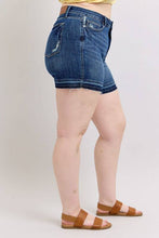 Load image into Gallery viewer, JUDY BLUE High Waisted Tummy Control Destroy Release Hem Shorts - PLUS