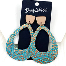 Load image into Gallery viewer, 3" Metallic Embossed Hoops -Western Earrings