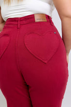 Load image into Gallery viewer, JUDY BLUE Heart Shaped Back Pockets High Waisted 90's Straight- PLUS