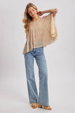 Load image into Gallery viewer, SHEER ASYMMETRIC TEXTURED CAPE TOP