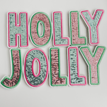 Load image into Gallery viewer, 10.5" HOLLY JOLLY - SEQUIN Patch