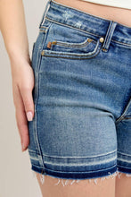 Load image into Gallery viewer, JUDY BLUE Mid Rise Tummy Control Vintage Wash Release Hem Shorts