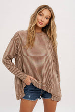 Load image into Gallery viewer, CREWNECK SLOUCHY STRIPE TOP