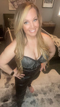 Load image into Gallery viewer, Black Rhinestone Crop Top