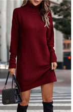 Load image into Gallery viewer, Turtleneck sweater dress