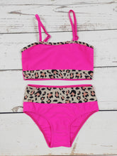 Load image into Gallery viewer, KIDS Cheetah Two Piece Girls Summer Swim Set