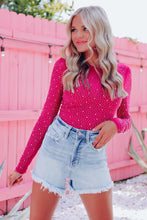 Load image into Gallery viewer, Pink Rhinestone Bodysuit
