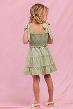 Load image into Gallery viewer, KIDS Cotton Washed Smocked Dress with Tie Straps