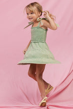 Load image into Gallery viewer, KIDS Cotton Washed Smocked Dress with Tie Straps