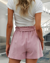 Load image into Gallery viewer, “The Bottom” Contrast Button Paperbag Shorts