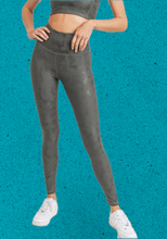 Load image into Gallery viewer, “Enter Sandman” Metallic Overlay Foil Print Highwaist Leggings