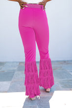Load image into Gallery viewer, Pink High Waisted Fringe Bottom Pants