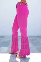 Load image into Gallery viewer, Pink High Waisted Fringe Bottom Pants