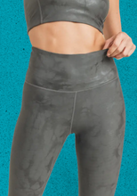 Load image into Gallery viewer, “Enter Sandman” Metallic Overlay Foil Print Highwaist Leggings