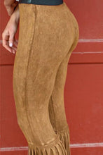 Load image into Gallery viewer, Camel High Waisted Fringe Bottom Pants