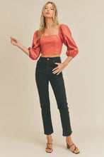 Load image into Gallery viewer, “Drunk on You” Crop Faux Leather Top