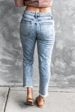 Load image into Gallery viewer, High Rise Distressed Wash Slim-fit Jeans
