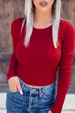 Load image into Gallery viewer, Long Sleeved Ribbed Crop Top
