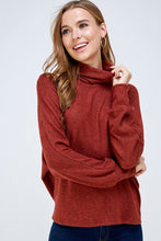 Load image into Gallery viewer, Turtleneck Brushed Long Sleeve Knit Top