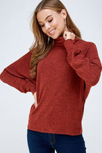Load image into Gallery viewer, Turtleneck Brushed Long Sleeve Knit Top
