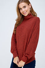 Load image into Gallery viewer, Turtleneck Brushed Long Sleeve Knit Top