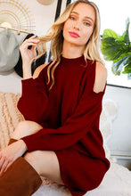 Load image into Gallery viewer, Cold Shoulder Knit Sweater Dress